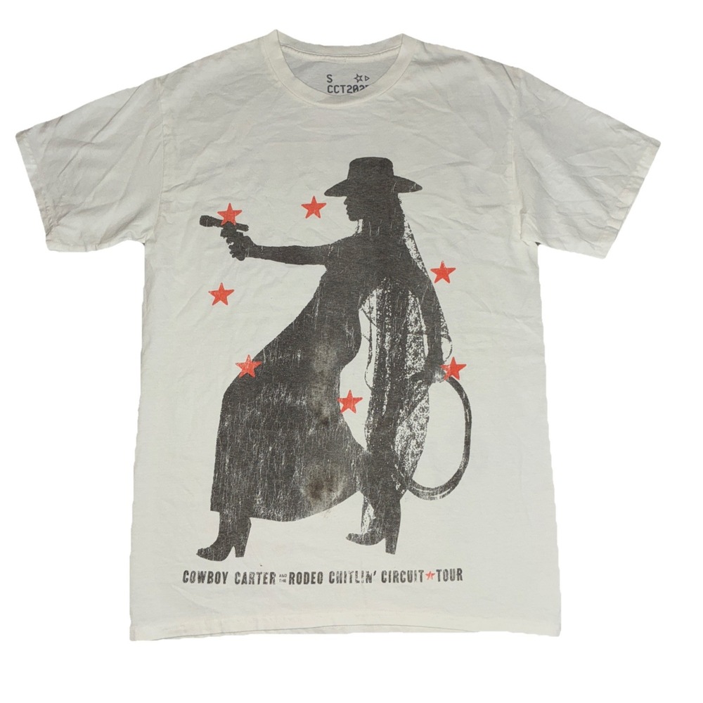 Beyonce Most Wanted Tee S White Cowboy‎ Carter Tour 2025 Merch NEW *flaw